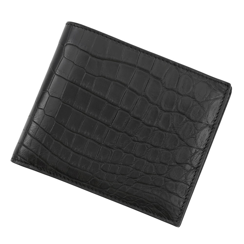 Bottega Veneta Bi fold Wallet Crocodile Black